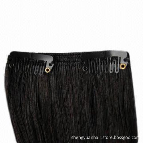 Virgin remy clip-in human hair extension